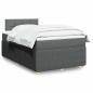Preview: ARDEBO.de - Boxspringbett mit Matratze Dunkelgrau 120x200 cm Stoff