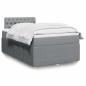 Preview: ARDEBO.de - Boxspringbett mit Matratze Hellgrau 120x200 cm Stoff