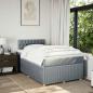 Preview: Boxspringbett mit Matratze Hellgrau 120x200 cm Stoff