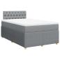 Preview: Boxspringbett mit Matratze Hellgrau 120x200 cm Stoff