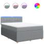 Preview: Boxspringbett mit Matratze Hellgrau 140x190 cm Stoff