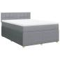 Preview: Boxspringbett mit Matratze Hellgrau 140x190 cm Stoff