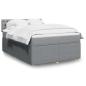Preview: ARDEBO.de - Boxspringbett mit Matratze Hellgrau 140x190 cm Stoff
