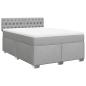 Preview: Boxspringbett mit Matratze Hellgrau 160x200 cm Stoff