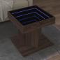 Preview: ARDEBO.de - LED-Couchtisch Braun Eichen-Optik 50x50x45 cm Holzwerkstoff