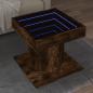 Preview: ARDEBO.de - LED-Couchtisch Räuchereiche 50x50x45 cm Holzwerkstoff