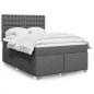 Preview: ARDEBO.de - Boxspringbett mit Matratze Dunkelgrau 140x200 cm Stoff