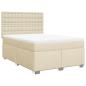 Preview: Boxspringbett mit Matratze Creme 140x200 cm Stoff