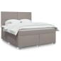 Preview: ARDEBO.de - Boxspringbett mit Matratze Taupe 180x200 cm Stoff