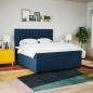 Preview: Boxspringbett mit Matratze Blau 180x200 cm Stoff