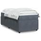Preview: ARDEBO.de - Boxspringbett mit Matratze Dunkelgrau 100x200 cm Samt