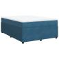 Preview: Boxspringbett mit Matratze Dunkelblau 160x200 cm Samt