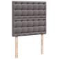 Preview: Boxspringbett mit Matratze Grau 100x200 cm Kunstleder