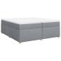 Preview: Boxspringbett mit Matratze Hellgrau 200x200 cm Stoff