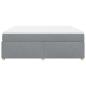 Preview: Boxspringbett mit Matratze Hellgrau 200x200 cm Stoff