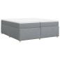 Preview: Boxspringbett mit Matratze Hellgrau 200x200 cm Stoff