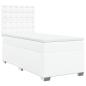 Preview: Boxspringbett mit Matratze Weiß 90x190 cm Kunstleder