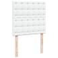 Preview: Boxspringbett mit Matratze Weiß 90x190 cm Kunstleder
