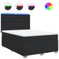 Preview: ARDEBO.de - Boxspringbett mit Matratze Schwarz 140x190 cm Kunstleder