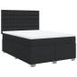 Preview: Boxspringbett mit Matratze Schwarz 140x190 cm Kunstleder