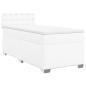 Preview: Boxspringbett mit Matratze Weiß 90x200 cm Kunstleder
