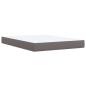 Preview: ARDEBO.de - Boxspringbett mit Matratze Grau 140x200 cm Kunstleder
