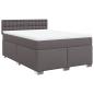 Preview: Boxspringbett mit Matratze Grau 160x200 cm Kunstleder