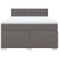 Preview: Boxspringbett mit Matratze Grau 160x200 cm Kunstleder