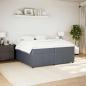 Preview: Boxspringbett mit Matratze Dunkelgrau 200x200 cm Samt