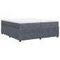 Preview: Boxspringbett mit Matratze Dunkelgrau 200x200 cm Samt