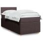 Preview: ARDEBO.de - Boxspringbett mit Matratze Dunkelbraun 90x200 cm Stoff