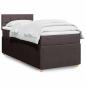 Preview: ARDEBO.de - Boxspringbett mit Matratze Dunkelbraun 90x200 cm Stoff