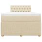 Preview: Boxspringbett mit Matratze Creme 120x190 cm Stoff