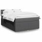 Preview: ARDEBO.de - Boxspringbett mit Matratze Dunkelgrau 140x190 cm Stoff