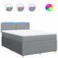 Preview: Boxspringbett mit Matratze Hellgrau 140x200 cm Stoff