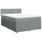 Preview: Boxspringbett mit Matratze Hellgrau 140x200 cm Stoff