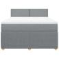 Preview: Boxspringbett mit Matratze Hellgrau 140x200 cm Stoff