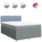 Preview: Boxspringbett mit Matratze Hellgrau 140x200 cm Stoff