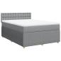 Preview: Boxspringbett mit Matratze Hellgrau 140x200 cm Stoff