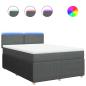 Preview: ARDEBO.de - Boxspringbett mit Matratze Dunkelgrau 160x200 cm Stoff