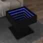 Preview: ARDEBO.de - LED-Couchtisch Schwarz 50x50x45 cm Holzwerkstoff