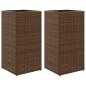 Preview: Pflanzkübel 2 Stk. Braun 40x40x80 cm Poly Rattan