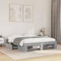 Preview: ARDEBO.de - Bettgestell Grau Sonoma 150x200 cm Holzwerkstoff
