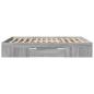 Preview: Bettgestell Grau Sonoma 150x200 cm Holzwerkstoff