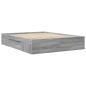 Preview: Bettgestell Grau Sonoma 150x200 cm Holzwerkstoff