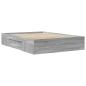 Preview: Bettgestell Grau Sonoma 140x190 cm Holzwerkstoff