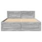Preview: Bettgestell mit Kopfteil Grau Sonoma 140x200 cm Holzwerkstoff
