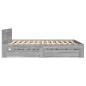 Preview: Bettgestell mit Kopfteil Grau Sonoma 140x200 cm Holzwerkstoff