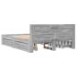 Preview: Bettgestell mit Kopfteil Grau Sonoma 140x200 cm Holzwerkstoff