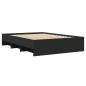 Preview: Bettgestell Schwarz 120x190 cm Holzwerkstoff